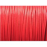 5 Mètres - Fil Corde Cordon Coton Ciré 1mm Rouge Cerise Vif - 4558550025005