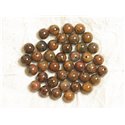 10pc - Perles de Pierre - Turquoise vert kaki marron Boules 8mm   4558550035707 