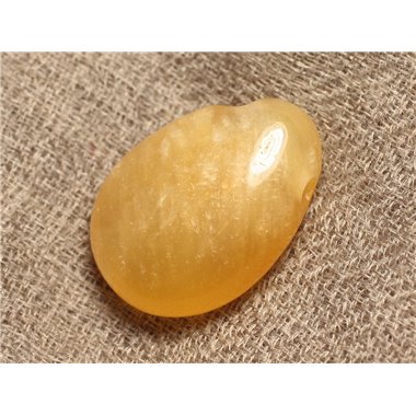 Pendentif Pierre semi précieuse - Calcite Goutte 25mm Jaune Orange Safran - 4558550025081