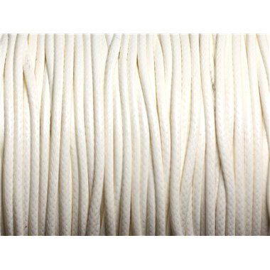 5 Mètres - Cordon de Coton Ciré 1mm Blanc - 4558550025098 