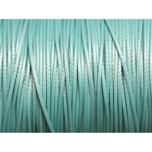 10 metres - Fil Corde Cordon Coton Ciré 0.8mm Bleu turquoise pastel - 4558550025111