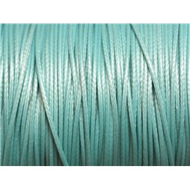 10 metres - Fil Corde Cordon Coton Ciré 0.8mm Bleu turquoise pastel - 4558550025111