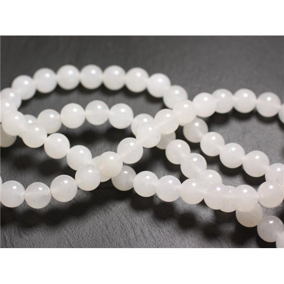 10pc - Perles de Pierre - Jade Blanc Transparent Boules 10mm   4558550025180