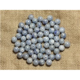 10Stk - Steinperlen - Blaue Jaspiskugeln 6mm 4558550025210