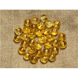 10pc - Cuentas de piedra - Bolas de cuarzo amarillas 8 mm 4558550025258