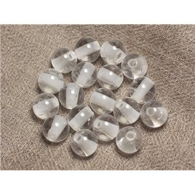 2pc - Perles de Pierre Perçage 2.5mm - Cristal Quartz Boules 10mm  4558550025517