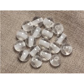 2pc - Perforación de cuentas de piedra de 2,5 mm - Bolas de cristal de cuarzo de 10 mm 4558550025517