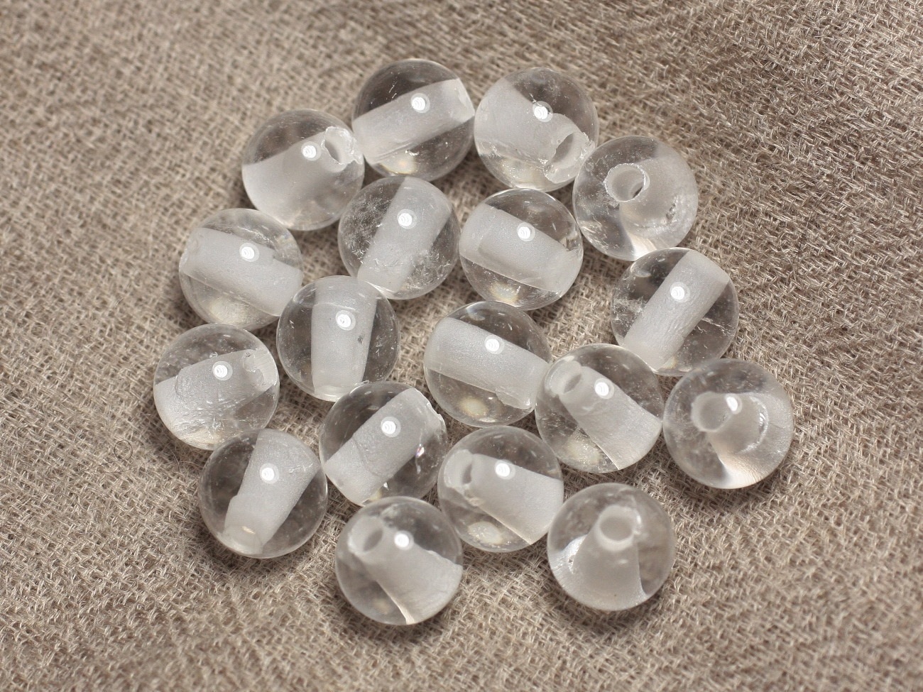 2pc - Perles de Pierre Perçage 2.5mm - Cristal Quartz Boules 10mm  4558550025517