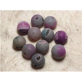 Stone Bead Drilling 2.5mm - Blue and Pink Agate Frosted 18mm 4558550025548