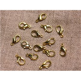 100pc - Chiusure a moschettone 12 mm Qualità metallo dorato 4558550025616 