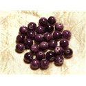 10pc - Perles de Pierre - Jade Violet et Mauve Boules 10mm   4558550025623