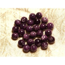 10pc - Stone Beads - Purple and Mauve Jade Balls 10mm 4558550025623