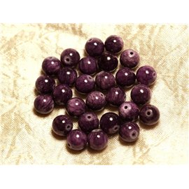 10st - Stenen kralen - Paarse en Mauve Jade Ballen 10mm 4558550025623