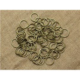 100 Stück - Ringe 10mm Metall Bronze ohne Nickel 4558550025654