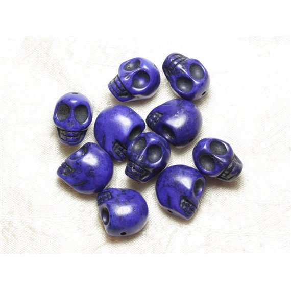 5pc - Perles Crânes Têtes de Mort Turquoise 18mm Bleu   4558550025760