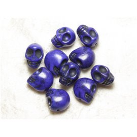 5pc - Turquoise Skull Beads 18mm Blue 4558550025760