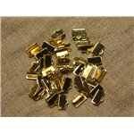 20pc - Embouts Cuir et Tissus métal doré sans nickel 10x6mm   4558550025777