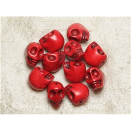 5pc - Cuentas de calavera turquesa 18 mm Rojo 4558550025845