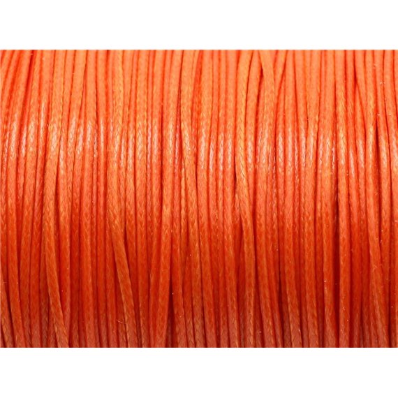 5 Mètres - Fil Corde Cordon Coton Ciré 1mm Orange Carotte - 4558550025890