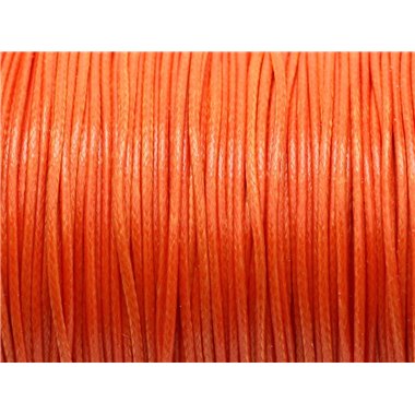 5 Mètres - Fil Corde Cordon Coton Ciré 1mm Orange Carotte - 4558550025890