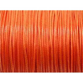 5 Mètres - Fil Corde Cordon Coton Ciré 1mm Orange Carotte - 4558550025890