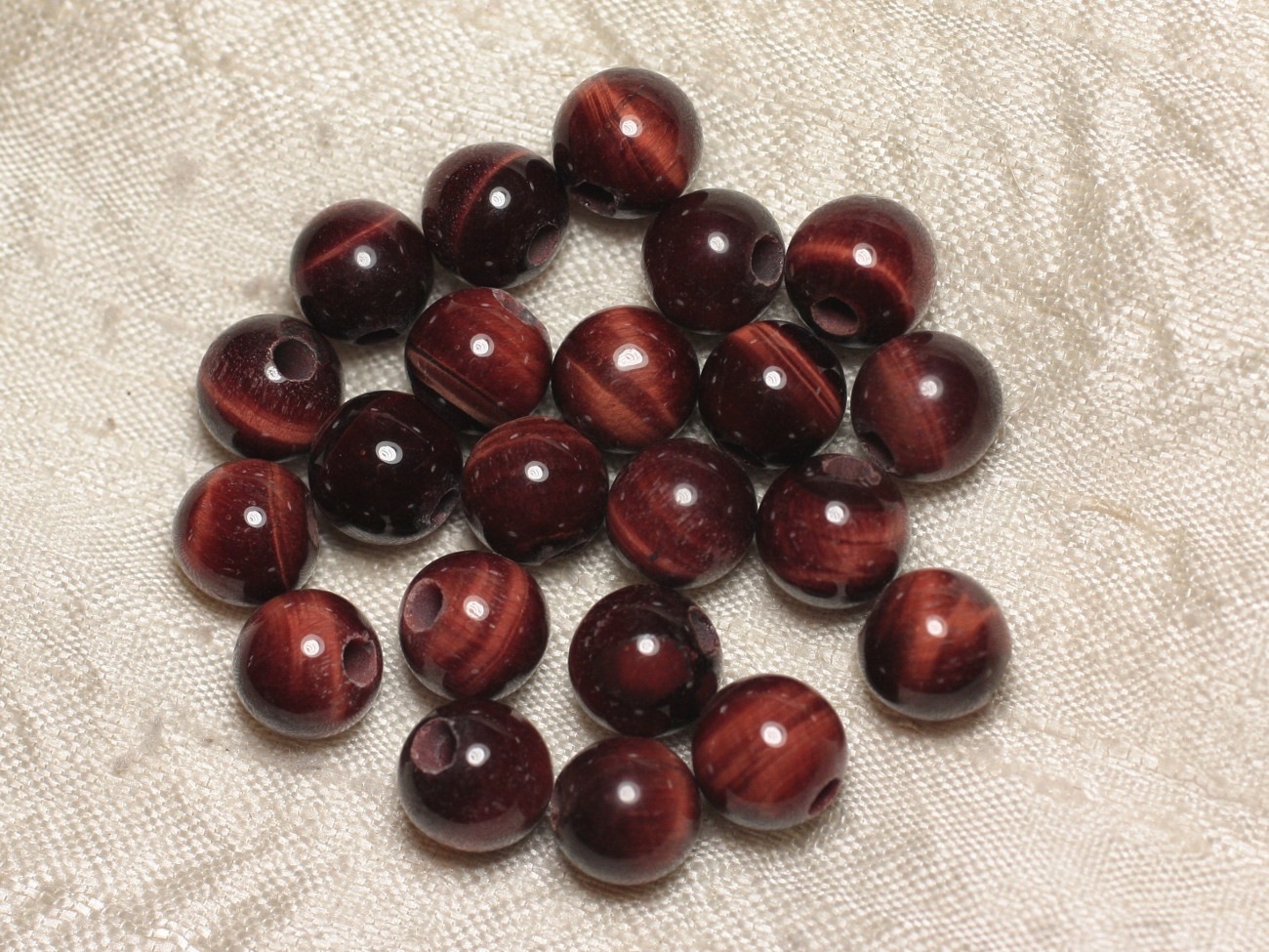 2pc - Perles de Pierre Perçage 2.5mm - Oeil de Taureau 10mm  4558550025906