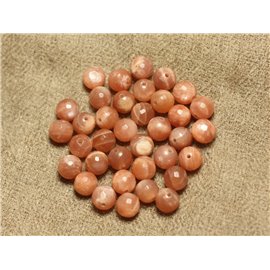 5pc - Sfere sfaccettate di perle di pietra di sole 7mm 4558550025913