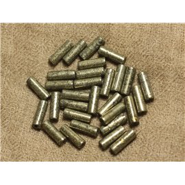 4 Stück - Steinperlen - Goldene Pyritsäulen Rohre 13 x 4mm - 4558550025920 