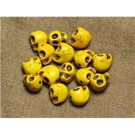 10pc - Cuentas de calavera turquesa 12 mm Amarillo 4558550025944