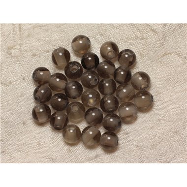 2pc - Perles de Pierre Perçage 2.5mm - Quartz Fumé 8mm  4558550025968