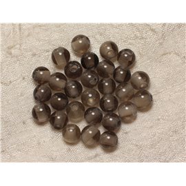 2pc - Perles de Pierre Perçage 2.5mm - Quartz Fumé 8mm  4558550025968