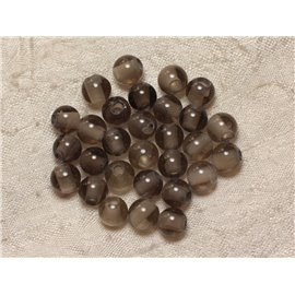 2pc - Perline di pietra perforazione 2,5 mm - Quarzo fumé 8 mm 4558550025968