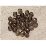 2pc - Perles de Pierre Perçage 2.5mm - Quartz Fumé 8mm  4558550025968