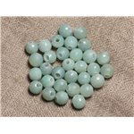 4pc - Perles de Pierre Perçage 2.5mm - Amazonite Boules Facettées 8mm   4558550026040