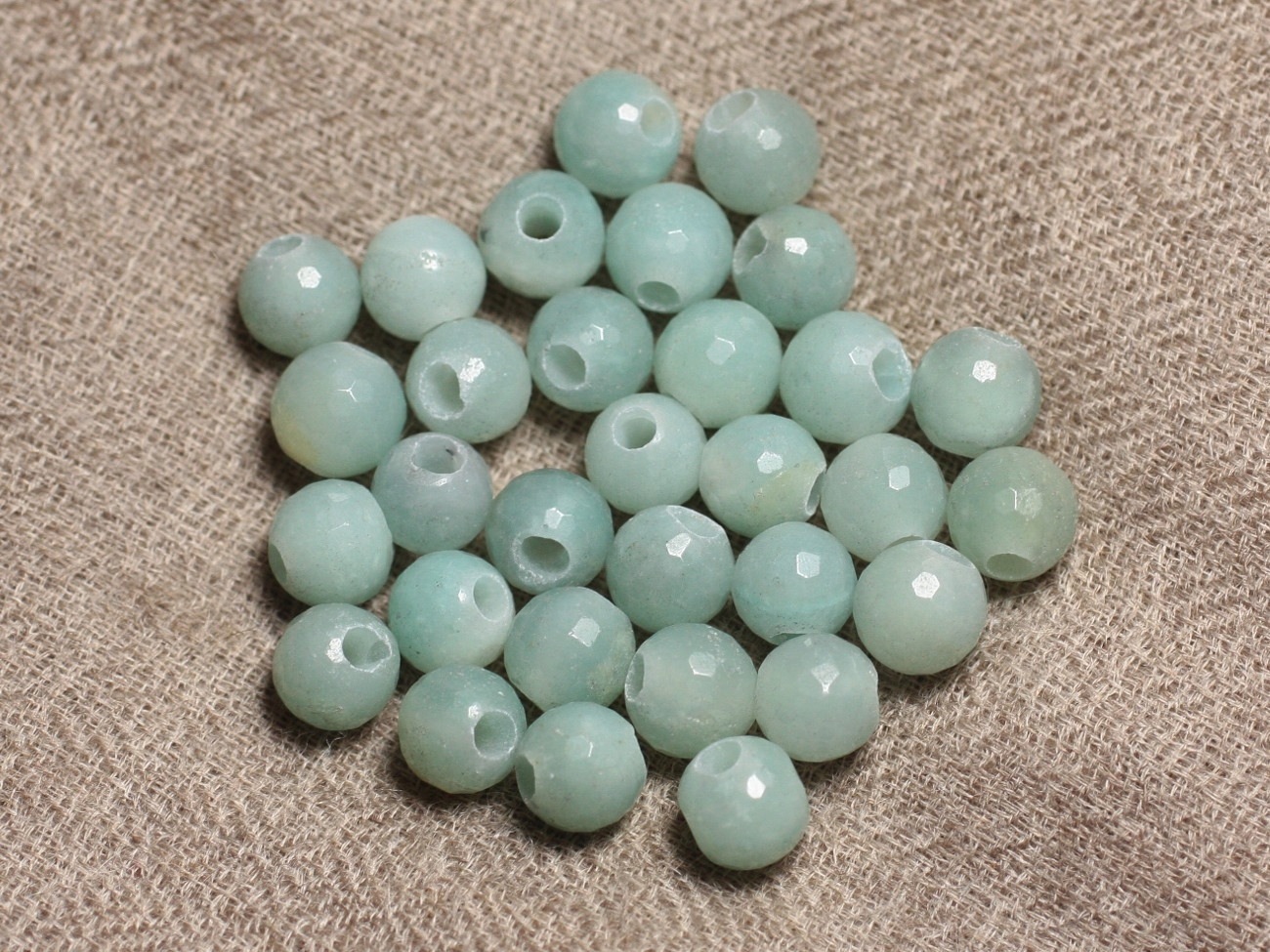 4pc - Perles de Pierre Perçage 2.5mm - Amazonite Boules Facettées 8mm   4558550026040