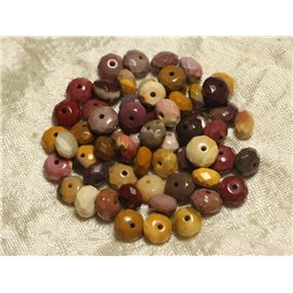 5pc - Stone Beads - Mokaïte Jasper Faceted Rondelles 8x5mm 4558550026088