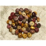 5pc - Perles de Pierre - Jaspe Mokaïte Rondelles Facettées 8x5mm   4558550026088