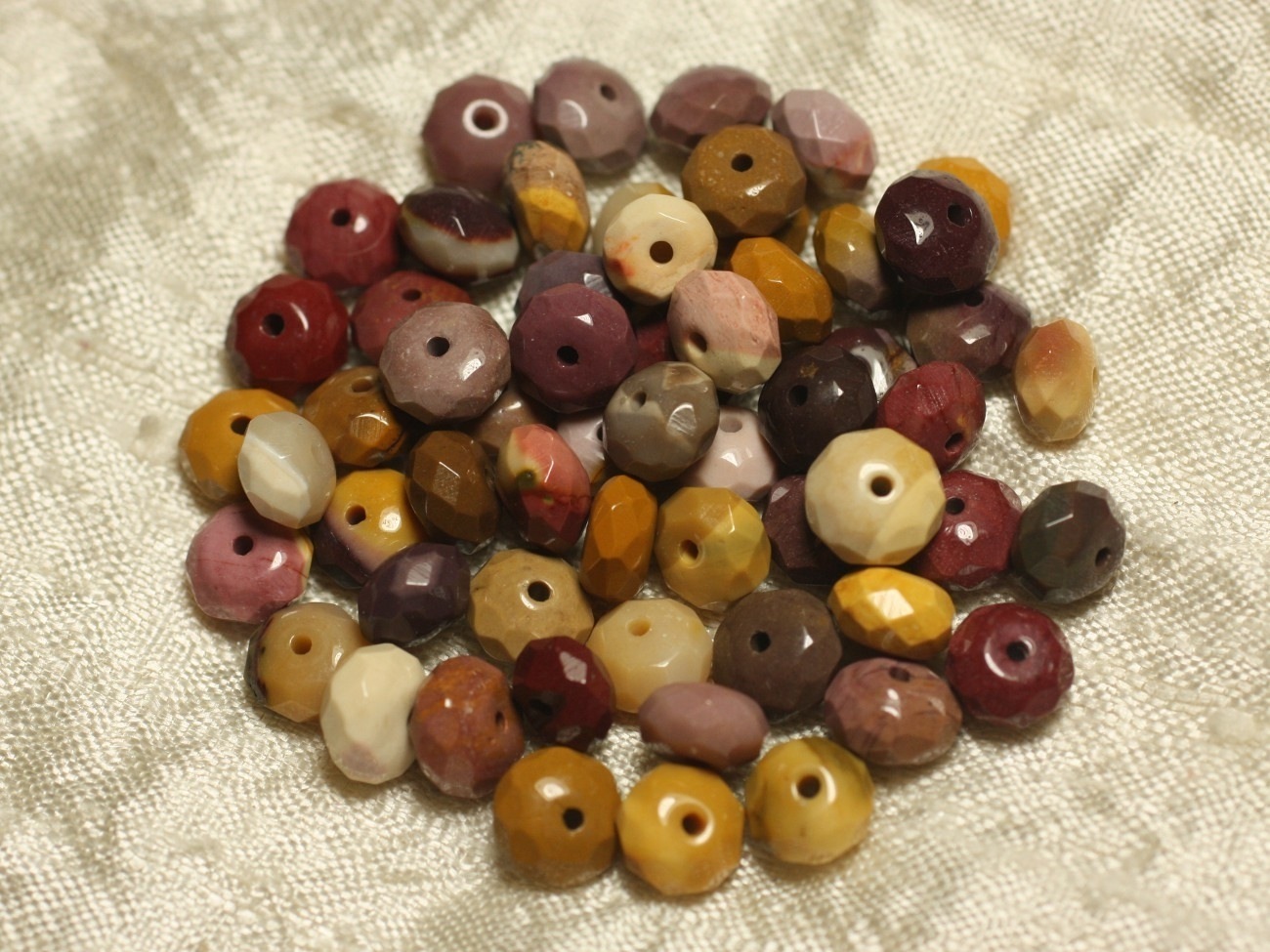 5pc - Perles de Pierre - Jaspe Mokaïte Rondelles Facettées 8x5mm   4558550026088