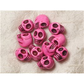 5pc - Cuentas de Calavera Turquesa 18mm Rosa 4558550026118