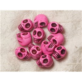 5pc - Turquoise Skull Beads 18mm Pink 4558550026118