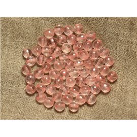 10pc - Cuentas de piedra - Bolas facetadas AA de cuarzo rosa de 6 mm 4558550034762 