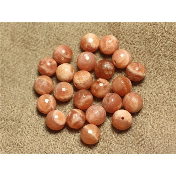 5pc - Perles Pierre de Soleil Boules Facettées 8mm   4558550026156