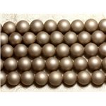 5pc - Perles Nacre Beiges Mat Boules 10mm   4558550026217