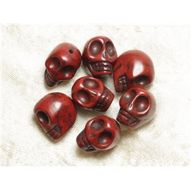 5pc - Turquoise Skull Beads 18mm Brown 4558550026248