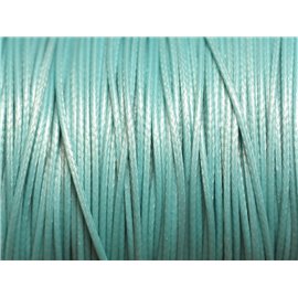 5 Mètres - Fil Corde Cordon Coton Ciré 1mm Bleu Turquoise Pastel - 4558550026262