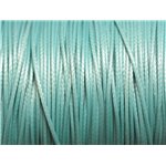 5 Mètres - Cordon de Coton Ciré 1mm Bleu Turquoise   4558550026262 