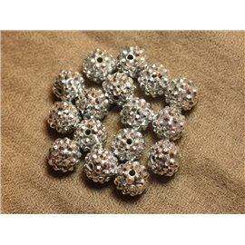 5Stk - Shamballas Perlen Harz 14x12mm Silber 4558550026316