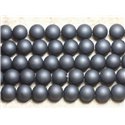 5pc - Perles Nacre Noires Mat Boules 10mm   4558550026330