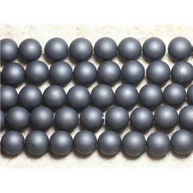 5pc - Perles Nacre Noires Mat Boules 10mm   4558550026330