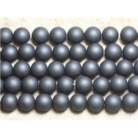 5pc - Perles Nacre Noires Mat Boules 10mm   4558550026330